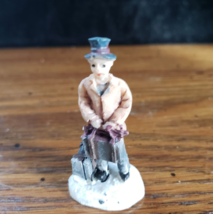 Mini Christmas Village Accessory Man with Luggage Resin 1 3/4 &quot; Tall - £5.52 GBP