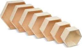 Woodpeckers&#39; 7-Piece Set Of Wooden Hexagon Floating Shelves With Backs For - £31.92 GBP