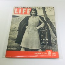 VTG Life Magazines: November 15 1943 - Fur-Lined Coats / Earnie Pyle WWII - £10.38 GBP