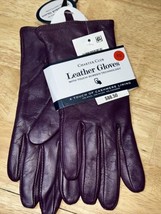 XS Charter Club Women&#39;s Cashmere Lined Leather Gloves In Gloxina $88.50 - £17.97 GBP