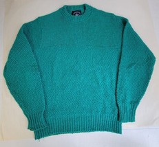 Vintage Boathouse Row Mens Med Sweater Green Made in USA Cotton - £10.97 GBP