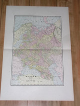 1886 Antique Map Russia Poland Lithuania Finland Ukraine Caucasus Turkey Balkans - £25.38 GBP