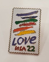 USPS Love Postage Stamp Pin Vintage 1984 Lapel Hat Vest Pin Pinchback Marck Co. - $16.63