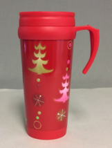 Starbucks Coffee Red Travel Mug Cup Pylones 2006 Holiday Christmas Tree 12 Oz - £9.40 GBP