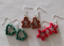 Colorful Christmas Cookie Cutter Earrings - £2.81 GBP
