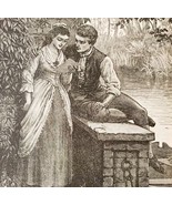 Power Of Love Wood Engraving 1889 Victorian Path Of Life Art Ephemera DWNN3 - $549.97 MXN