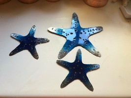Starfish Trio - Metal Wall Art - Blue Tinged Size Varies Per Pieces - £34.15 GBP