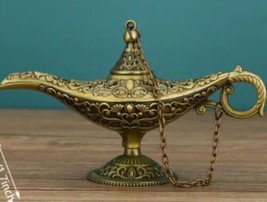 Vtg Aladdins Lg 8&quot; Magic Genie Wishing Lamp Metal Bronze Decorative Coll... - £4.33 GBP