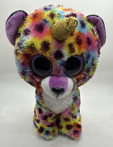 TY Silk Giselle 8&quot; Beanie Boos Unicorn Leopard Cat Animal Plush Toy NO Tags - £9.43 GBP