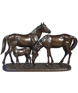 Sculpture Lodge Remington Horse Family Chocolate Brown Cast Resin Hand-Cast - £462.71 GBP