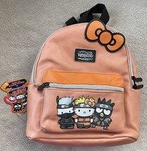 Hello Kitty x Naruto Shippuden Orange With Bow Mini Backpack Bag Purse NWT - £39.53 GBP