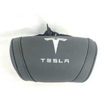 For Tesla Black PU Leather Adjustable Elastic Strap Car Seat Headrest Pillow NOS - £20.36 GBP