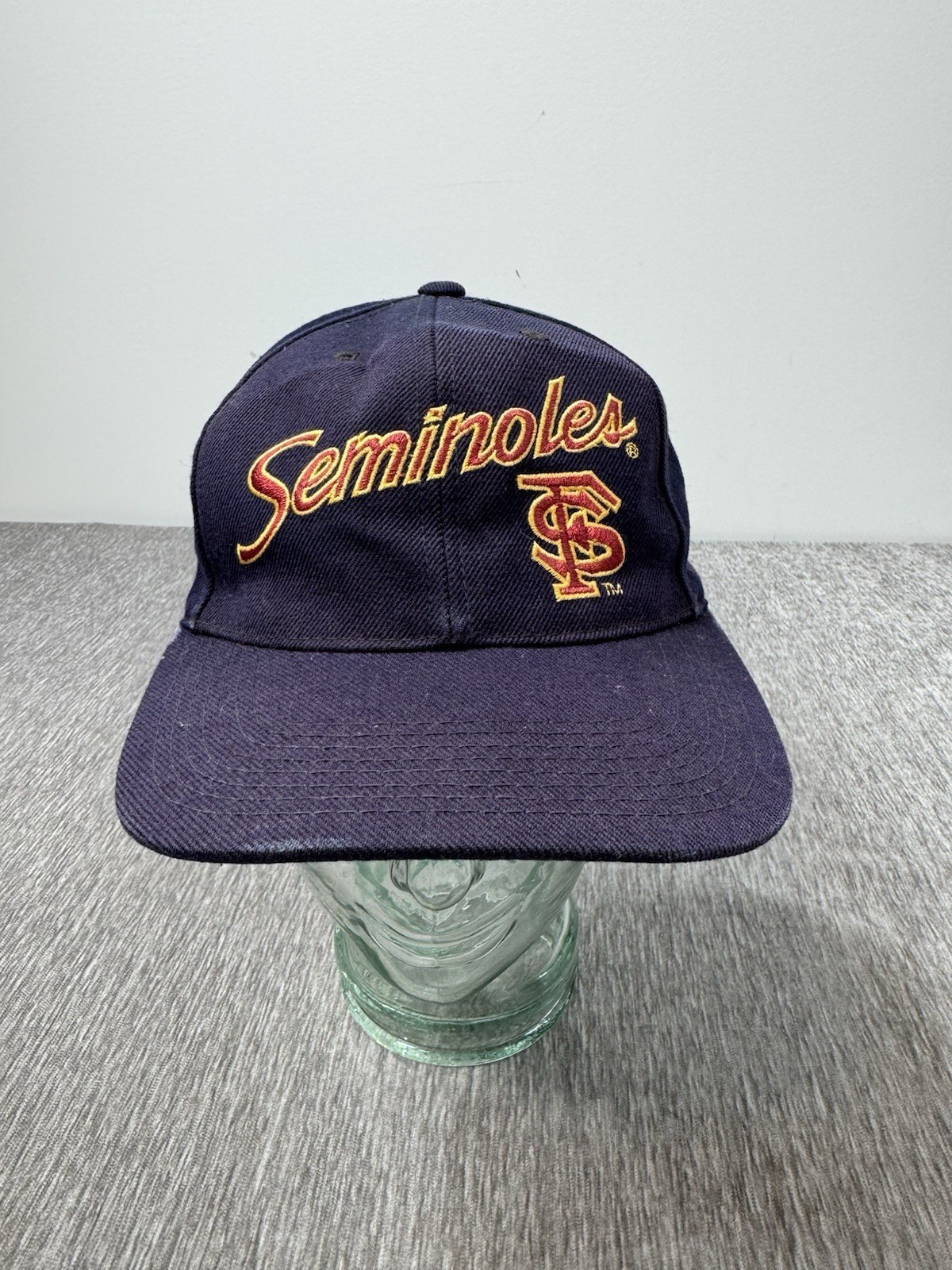 Vintage Florida State Seminoles Hat Cap Snap Back Sport Specialties Script Blue Item image 4