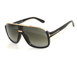 Tom Ford ELIOTT Black Gold / Green Gradient Sunglasses TF335 01P - $312.55