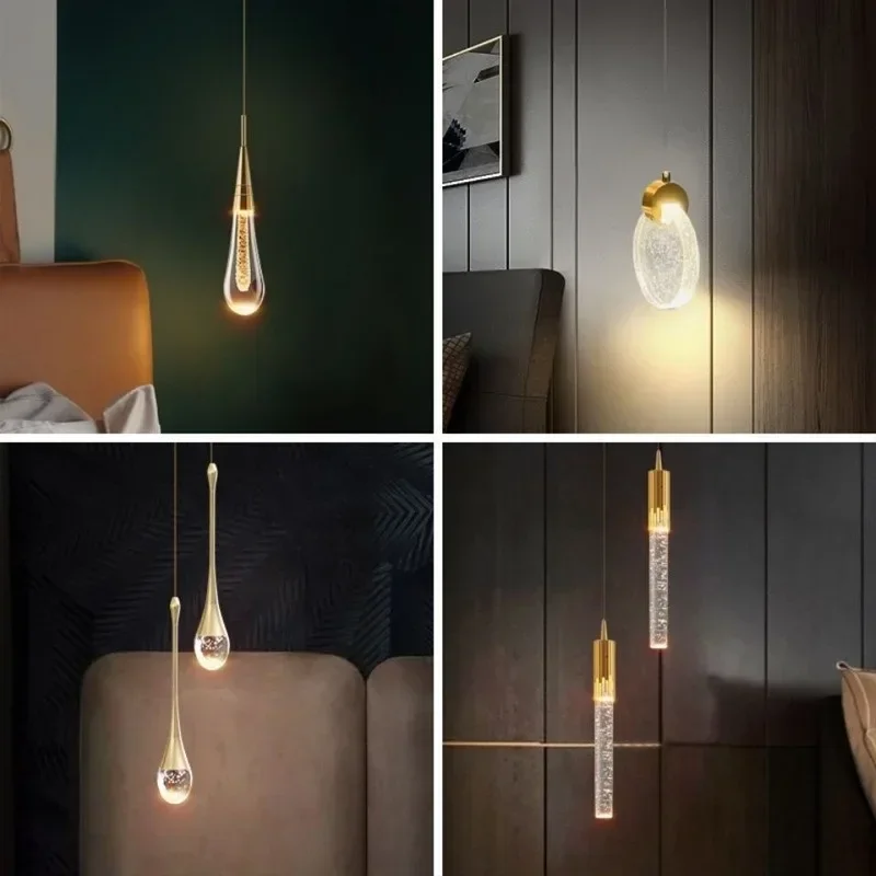 Ter drop pendant lights for living room bedroom dining room bar crystal chandelier home thumb200