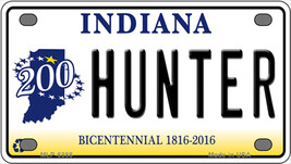 Hunter Indiana Bicentennial Novelty Mini Metal License Plate Tag - $14.95