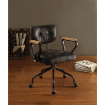 ACME Hallie Executive Office Chair, Vintage Black Top Grain Leather - $596.99