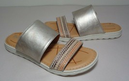 Born Size 11 M SHORE Light Gold Leather Slide Sandals New Women&#39;s Shoes - £78.34 GBP