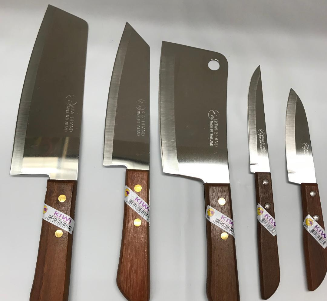 Primary image for SET /5pcs Thai Cook KIWI Knives Wood Handle Kitchen Blade Stainless (#830)