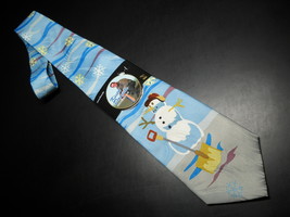 Keith Daniels Neck Tie Blue Christmas Snowman Unused Still in Paper  Sleeve - $12.99