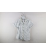 Vintage 80s 90s Streetwear Womens Large Sheer Cuffed Geometric Button Shirt - €25,72 EUR