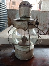 Reclaimed Old Vintage Marine Ship Iron Nautical Hanging Kerosene Lamp - £174.87 GBP