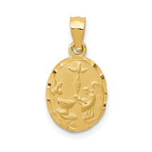 14K Satin / Diamond-Cut Baptism Pendant K6361 - £109.68 GBP