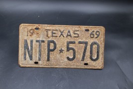 Vintage black and white 1969 Texas License Plate # NTP 570 TX - £19.39 GBP