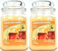 2 American Home By Yankee Candle 19 Oz Sun Brewed Tea 1 Wick Glass Jar C... - £40.40 GBP