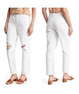 Good American Good 90s Ripped High Waist Straight Leg Jeans, White, Size... - $92.57