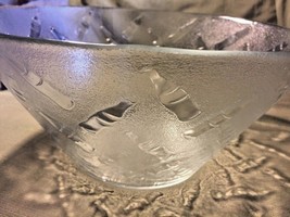 Coca Cola Large Clear Glass Embossed Serving Punch Snack Bowl 11&quot; x 5&quot; C... - $15.99