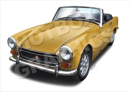MG MIDGET AUSTIN HEALEY SPRITE PRINT - PERSONALISED ILLUSTRATION OF YOUR... - $26.24