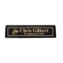 Desk Wedge Name Plate - PERSONALIZED - Bronco - 11 Inches (Rosewood Piano) - $43.11