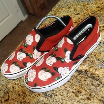 Vans Classic Slip-On Romantic Floral Chili Pepper Red Sneakers Mens 9 Women 10.5 - £37.89 GBP