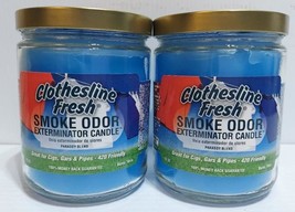 Smoke Odor Exterminator 13oz Jar Candles (Clothesline Fresh, 2) - £27.17 GBP