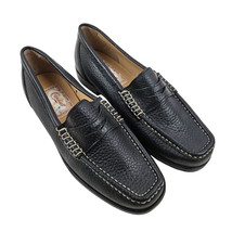 Candies Shoes Womens 7 Black Pebble Leather Moccasin Slipper Loafer Slip On - $22.77