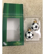 Kurt S. Adler Glass Painted Soccer (Football) Balls Christmas Ornaments ... - £25.53 GBP