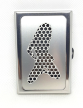 Fujima Silver Metal Silhouette Design King Size Cigarette Case W/ Grinde... - $9.89