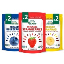 NATIERRA Organic Freeze-Dried Variety Pack of 6 | Blueberry, Banana &amp; Strawberry - £39.72 GBP