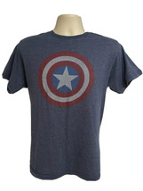 Marvel Comics Movie Captain America Blue Graphic T-Shirt Medium 50/50 Co... - £15.56 GBP