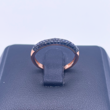 14ct Rose Gold Black Diamond 3 Row Dome Shaped Pave Set Ring 0.37ct - $383.51