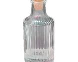 Clear Ribbed Glass Round Vintage Style Apothecary Jar with cork Height =... - $13.86