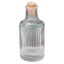 Clear Ribbed Glass Round Vintage Style Apothecary Jar with cork Height =... - $13.86