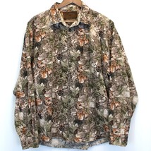 North River Mens XL Flannel Shirt Deer Woodland Camo Long Sleeve Brown Green  - £19.24 GBP