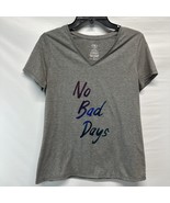 Athletic Works &quot;No Bad Days&quot; Workout Tee T Shirt Top Short Sleeve V Neck... - $13.52 CAD