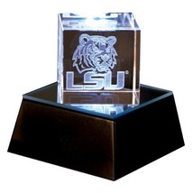 LSU TIGERS   FREE SHIPPING SALE  Square Logo Crystal laser Cube Light up base - £17.11 GBP