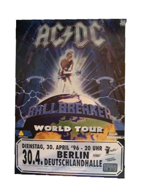 AC/DC Tour Poster ACDC Ball Breaker Berlin AC\DC 1996 - $89.99