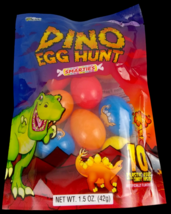 Dinosaur Dino Egg  Hunt 10 Plastic Eggs Candy Smarties Colorful 1.5 oz. Bag Rex - $7.85