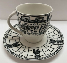 Mikasa Ultima Parisian Scenes 3.5&quot; Tea Cappuccino Cup And Saucer Set - $14.84