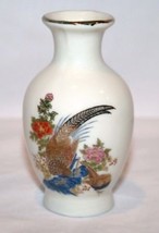 Vintage Japanese Ceramic Pheasant Floral 3.75&quot;  Mini Vase - £11.79 GBP